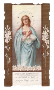  Maria Vergine Madre di Dio Comolitografia anonima italiana,  - primi 900. Margini lisci.