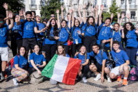 GMG. A Lisbona sventolio di tante bandiere tricolore dei giovani italiani in festa